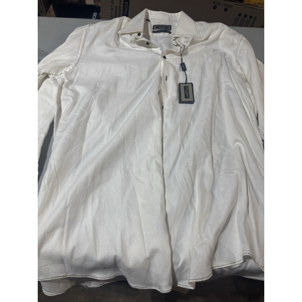 Mens Steve Harvey‎ White Button Down Shirt Size 17 NEW